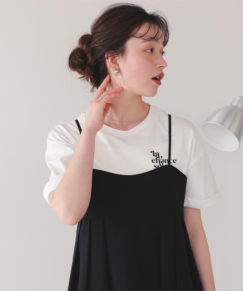 titivate(ティティベイト)の「バックロゴゆるっとTシャツ(Tシャツ/カットソー・レディース・チャコール/ネイビー/ホワイト系その他/ピンク/グレー/オフホワイト・S/M/L)」の2枚目の写真