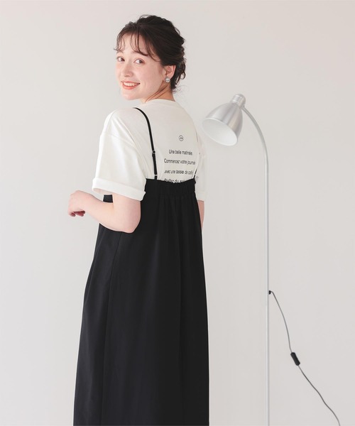 titivate(ティティベイト)の「バックロゴゆるっとTシャツ(Tシャツ/カットソー・レディース・チャコール/ネイビー/ホワイト系その他/ピンク/グレー/オフホワイト・S/M/L)」の9枚目の写真