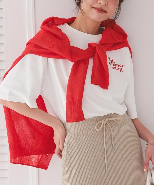 titivate(ティティベイト)の「バックロゴゆるっとTシャツ(Tシャツ/カットソー・レディース・チャコール/ネイビー/ホワイト系その他/ピンク/グレー/オフホワイト・S/M/L)」の15枚目の写真