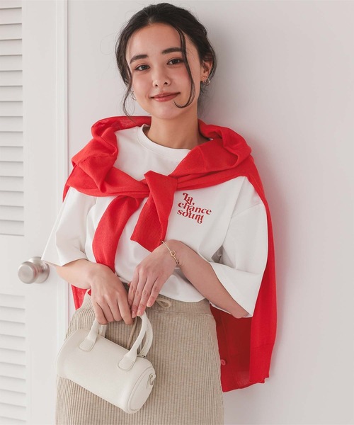 titivate(ティティベイト)の「バックロゴゆるっとTシャツ(Tシャツ/カットソー・レディース・チャコール/ネイビー/ホワイト系その他/ピンク/グレー/オフホワイト・S/M/L)」の20枚目の写真