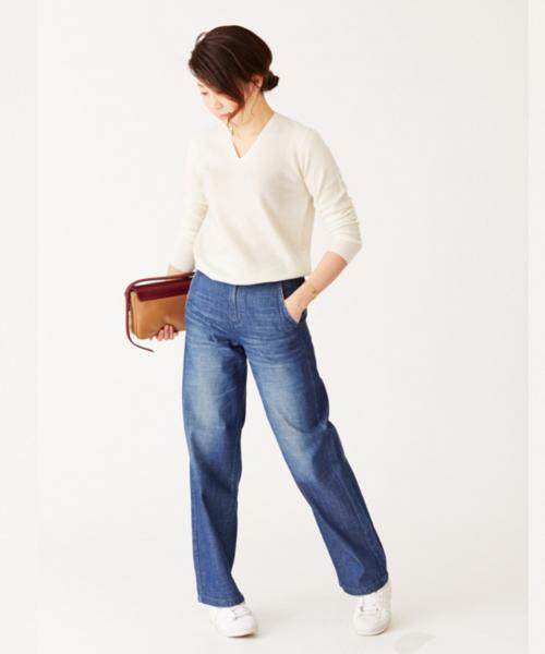 23区（ニジュウサンク）の「23区denimウォッシュドスラブデニム ワイドパンツ（デニムパンツ・レディース・ダルブルー系・48/46/50/44）」の10枚目の写真