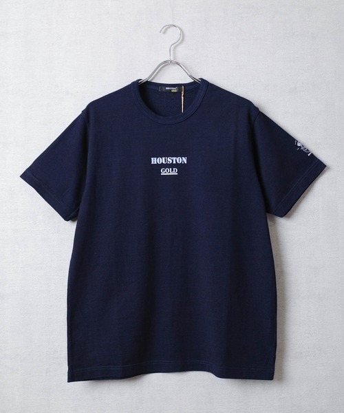HOUSTON(ヒューストン)の「【T9】【HOUSTON GOLD/ヒューストン ゴールド】CREW NECK S/S TEE クルーネック ショートスリーブ Tシャツ HG201X(Tシャツ/カットソー・メンズ・グレー/ブルー/インディゴブルー/ホワイト・MEDIUM/LARGE/X-LARGE)」の4枚目の写真