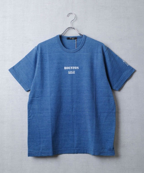 HOUSTON(ヒューストン)の「【T9】【HOUSTON GOLD/ヒューストン ゴールド】CREW NECK S/S TEE クルーネック ショートスリーブ Tシャツ HG201X(Tシャツ/カットソー・メンズ・グレー/ブルー/インディゴブルー/ホワイト・MEDIUM/LARGE/X-LARGE)」の1枚目の写真