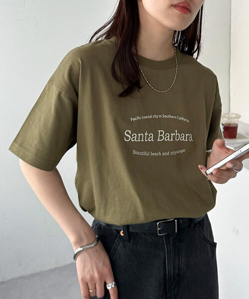 DISCOAT（ディスコート）の「【WEB限定】Santa BarbaraロゴプリントロンT（Tシャツ/カットソー・レディース・ネイビー/ホワイト/カーキ・MEDIUM）」の2枚目の写真