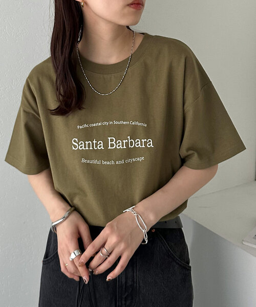 DISCOAT（ディスコート）の「【WEB限定】Santa BarbaraロゴプリントロンT（Tシャツ/カットソー・レディース・ネイビー/ホワイト/カーキ・MEDIUM）」の7枚目の写真