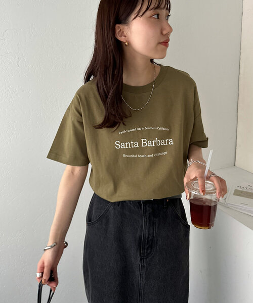 DISCOAT（ディスコート）の「【WEB限定】Santa BarbaraロゴプリントロンT（Tシャツ/カットソー・レディース・ネイビー/ホワイト/カーキ・MEDIUM）」の9枚目の写真