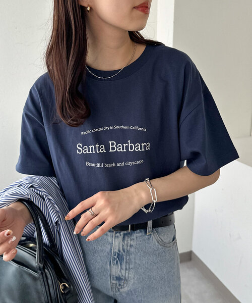 DISCOAT（ディスコート）の「【WEB限定】Santa BarbaraロゴプリントロンT（Tシャツ/カットソー・レディース・ネイビー/ホワイト/カーキ・MEDIUM）」の16枚目の写真