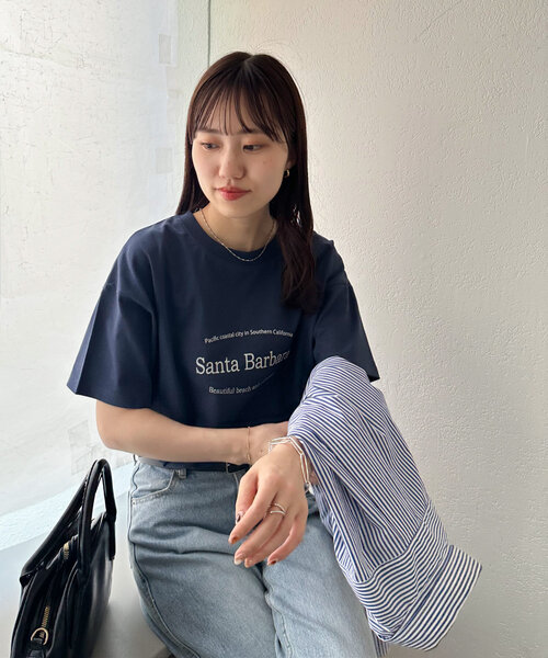 DISCOAT（ディスコート）の「【WEB限定】Santa BarbaraロゴプリントロンT（Tシャツ/カットソー・レディース・ネイビー/ホワイト/カーキ・MEDIUM）」の18枚目の写真