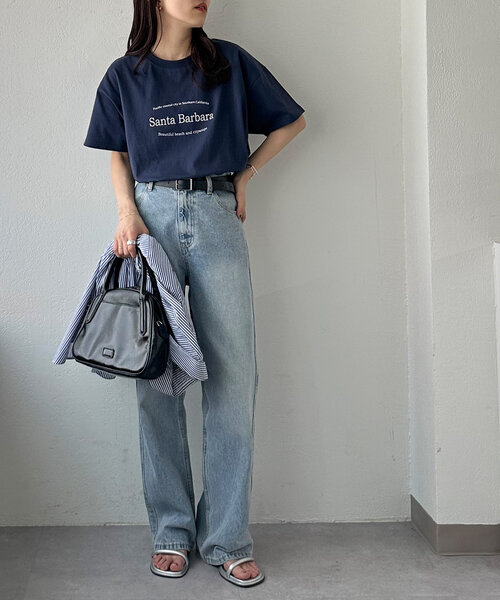 DISCOAT（ディスコート）の「【WEB限定】Santa BarbaraロゴプリントロンT（Tシャツ/カットソー・レディース・ネイビー/ホワイト/カーキ・MEDIUM）」の19枚目の写真