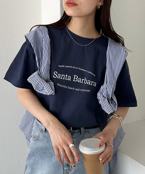 DISCOAT（ディスコート）の「【WEB限定】Santa BarbaraロゴプリントロンT（Tシャツ/カットソー・レディース・ネイビー/ホワイト/カーキ・MEDIUM）」の21枚目の写真