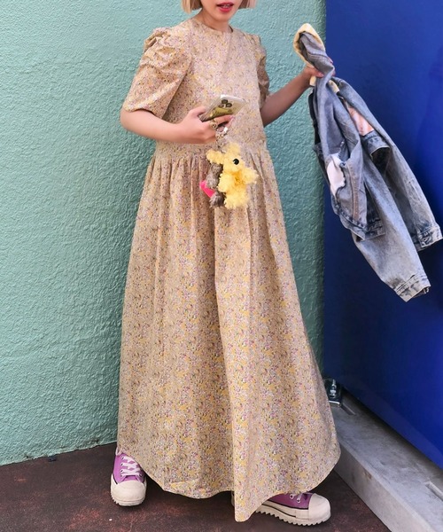 Alley Tokyo(アリートーキョー)の「古着っぽワンピ(ワンピース・レディース・ブラック/ブルー/ミント/ピンク/ホワイト系/サックスブルー/ブラック系/イエロー・FREE)」の8枚目の写真