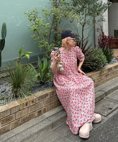 あひる柄ピンクワンピース 80cm セール】古着っぽ花柄ワンピ(ワンピース)|Alley Tokyo