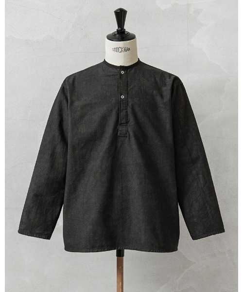 MILITARY(ミリタリー)の「実物 新品 デッドストック ロシア軍 70s ヘンリーネック スリーピングシャツ UNEVEN DYEING(シャツ/ブラウス・メンズ・ブラック・54/58)」の1枚目の写真