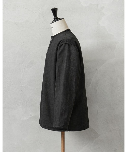 MILITARY(ミリタリー)の「実物 新品 デッドストック ロシア軍 70s ヘンリーネック スリーピングシャツ UNEVEN DYEING(シャツ/ブラウス・メンズ・ブラック・54/58)」の4枚目の写真