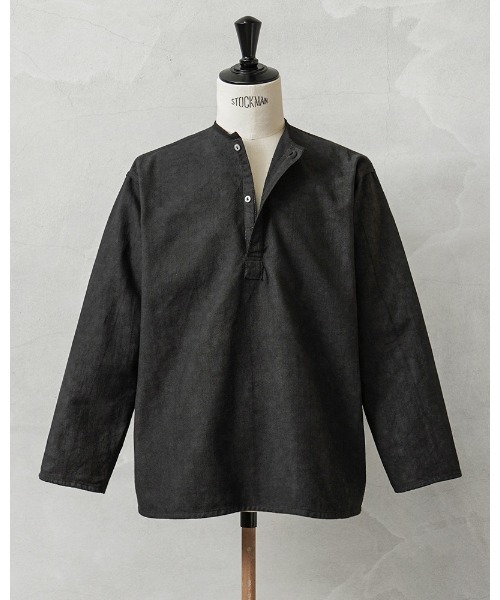 MILITARY(ミリタリー)の「実物 新品 デッドストック ロシア軍 70s ヘンリーネック スリーピングシャツ UNEVEN DYEING(シャツ/ブラウス・メンズ・ブラック・54/58)」の3枚目の写真