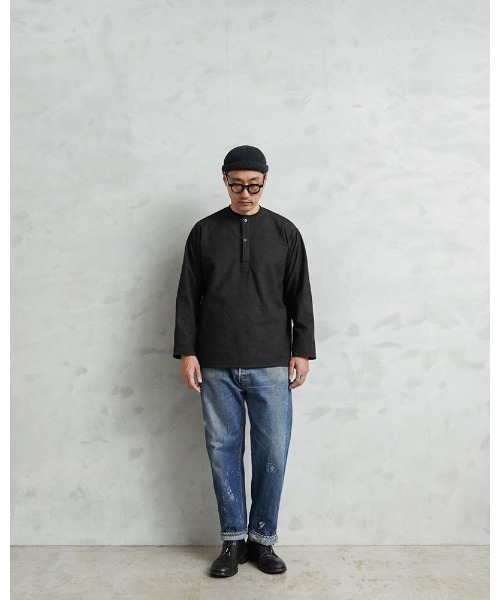 MILITARY(ミリタリー)の「実物 新品 デッドストック ロシア軍 70s ヘンリーネック スリーピングシャツ UNEVEN DYEING(シャツ/ブラウス・メンズ・ブラック・54/58)」の6枚目の写真