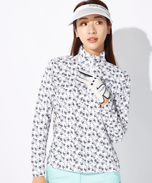 marie claire(マリ・クレール)の「【marie claire/マリ.クレール】レディースハーフジップ長袖シャツ 小花柄 ゴルフ(シャツ/ブラウス・レディース・イエロー/ブラック/ブルー・LARGE/XX-LARGE/X-LARGE/MEDIUM)」の11枚目の写真