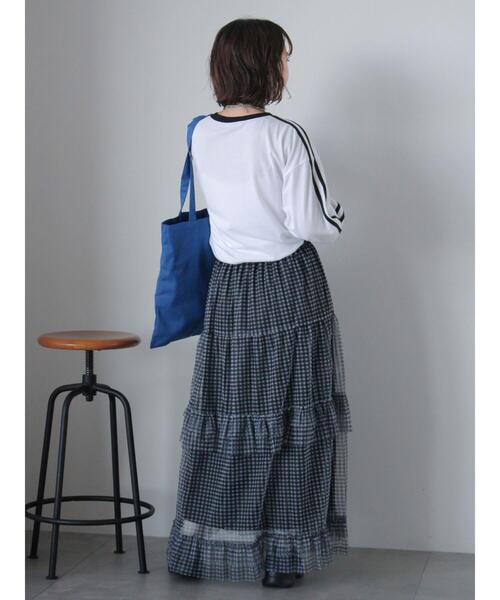 ehka sopo（エヘカソポ）の「チュールフリルティアードスカート（スカート・レディース・キナリ/ブラック/サックスブルー・F）」の10枚目の写真