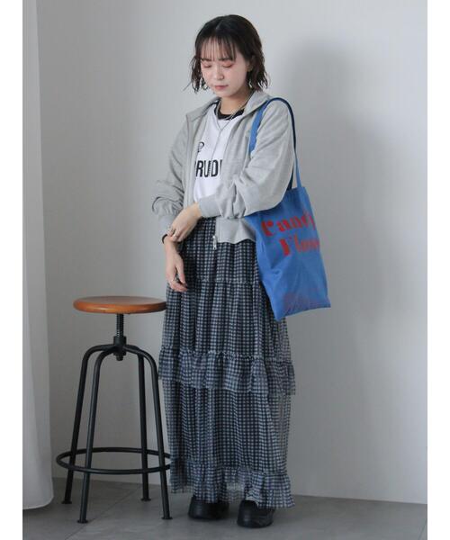 ehka sopo（エヘカソポ）の「チュールフリルティアードスカート（スカート・レディース・キナリ/ブラック/サックスブルー・F）」の12枚目の写真