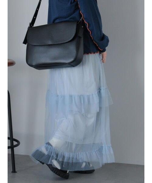 ehka sopo（エヘカソポ）の「チュールフリルティアードスカート（スカート・レディース・キナリ/ブラック/サックスブルー・F）」の15枚目の写真