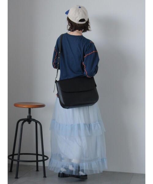 ehka sopo（エヘカソポ）の「チュールフリルティアードスカート（スカート・レディース・キナリ/ブラック/サックスブルー・F）」の20枚目の写真