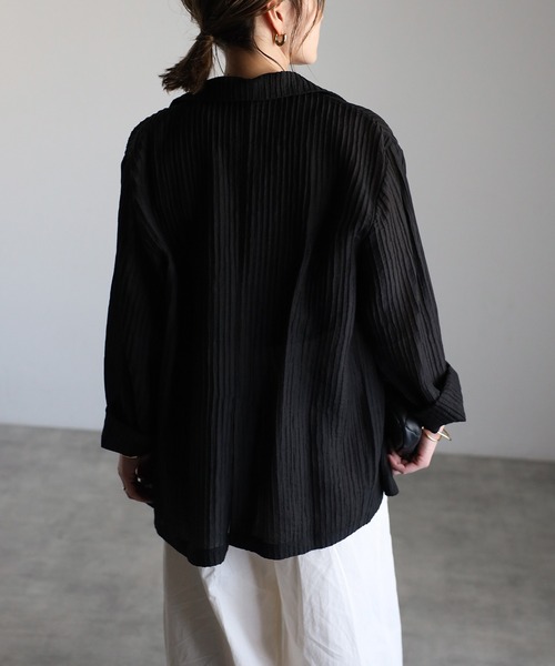 セール】ワッシャープリーツシアージャケット（テーラードジャケット