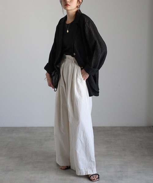 セール】ワッシャープリーツシアージャケット（テーラードジャケット