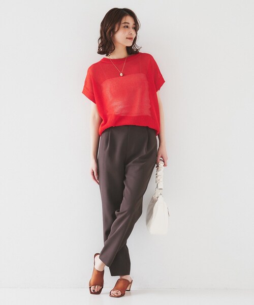 UNTITLED（アンタイトル）の「【オンオフ/ストレッチ】ツイルテーパードパンツ（その他パンツ・レディース・オフホワイト/ブラック/ブラウン系その他/ナチュラル・00/01/02/03/04/42/44/46/48/50）」の16枚目の写真