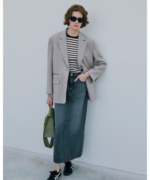 セール】後ベンツストレートマキシデニムスカート（スカート）｜Mila