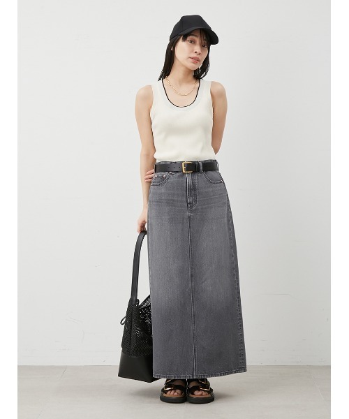 セール】後ベンツストレートマキシデニムスカート（スカート）｜Mila