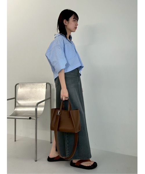 セール】後ベンツストレートマキシデニムスカート（スカート）｜Mila