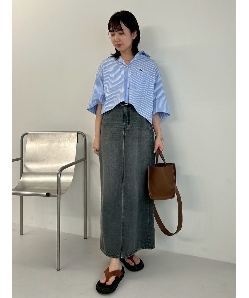 セール】後ベンツストレートマキシデニムスカート（スカート）｜Mila