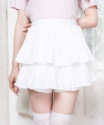 プリーツティアードミニスカパン