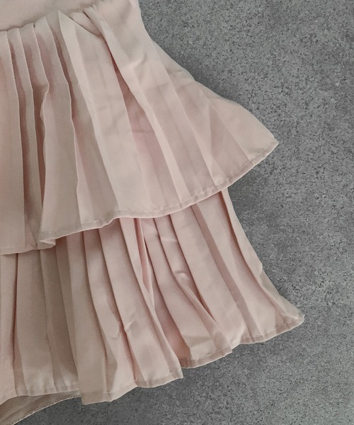 Mejoul（メジュール）の「プリーツティアードミニスカパン（スカート・レディース・ピンク/ホワイト/ブラック・M/S）」の22枚目の写真