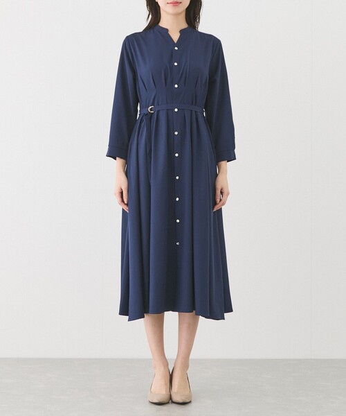 Jayro（ジャイロ）の「無地タック入り前開きワンピース（ワンピース・レディース・ライトグレー/ベージュ/ネイビー・M）」の18枚目の写真