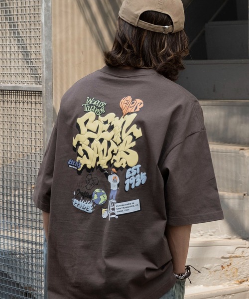 BEN DAVIS（ベンデイビス）の「∴WEGO/別注BENDAVISIプランプロゴT（Tシャツ/カットソー・メンズ・ブラック/ブラウン/ホワイト/スミクロ・SMALL/LARGE/MEDIUM）」の2枚目の写真