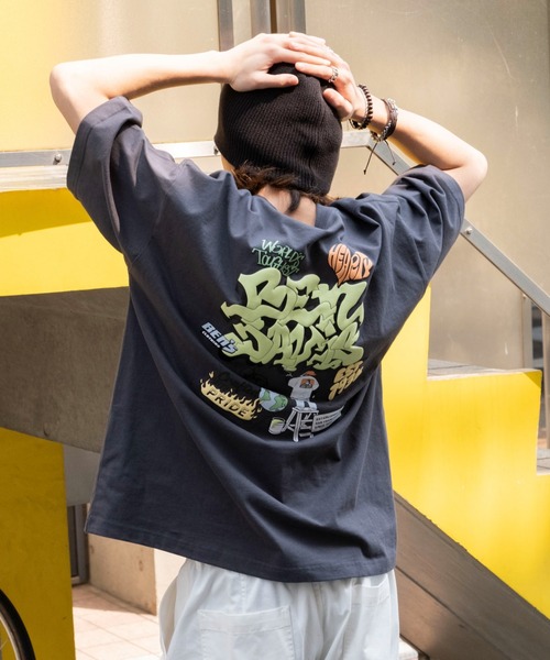 BEN DAVIS（ベンデイビス）の「∴WEGO/別注BENDAVISIプランプロゴT（Tシャツ/カットソー・メンズ・ブラック/ブラウン/ホワイト/スミクロ・SMALL/LARGE/MEDIUM）」の4枚目の写真