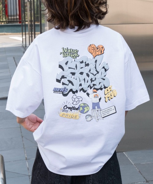 BEN DAVIS（ベンデイビス）の「∴WEGO/別注BENDAVISIプランプロゴT（Tシャツ/カットソー・メンズ・ブラック/ブラウン/ホワイト/スミクロ・SMALL/LARGE/MEDIUM）」の19枚目の写真