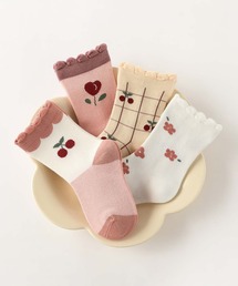 mosox（モソックス）の「[2025 MOSOX NEW COLLECTION]ピンク系のキッズソックス4足セット（ソックス/靴下）」