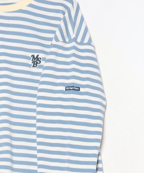 My sugar Babe（マイシュガーベイブ）の「MSB logo border long tee（Tシャツ/カットソー・メンズ・グリーン/ライトブルー/グレー/ネイビー・X-LARGE/LARGE/MEDIUM）」の6枚目の写真