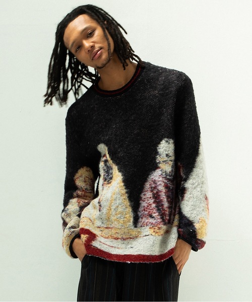 STOF（ストフ）の「STAR MOHAIR KNIT SWEATER（ニット/セーター・メンズ・ブルー/ブラック・FREE）」の3枚目の写真