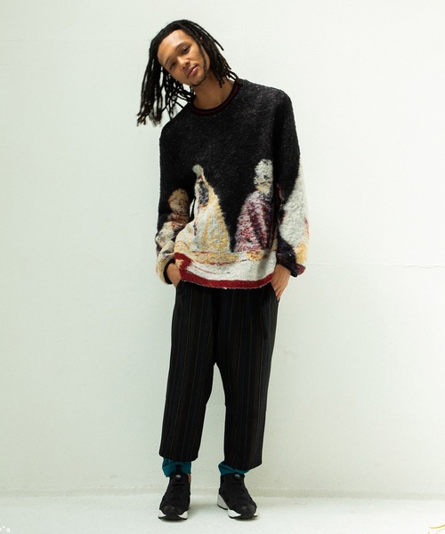 STOF（ストフ）の「STAR MOHAIR KNIT SWEATER（ニット/セーター・メンズ・ブルー/ブラック・FREE）」の5枚目の写真