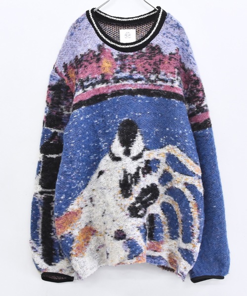STOF（ストフ）の「STAR MOHAIR KNIT SWEATER（ニット/セーター・メンズ・ブルー/ブラック・FREE）」の12枚目の写真