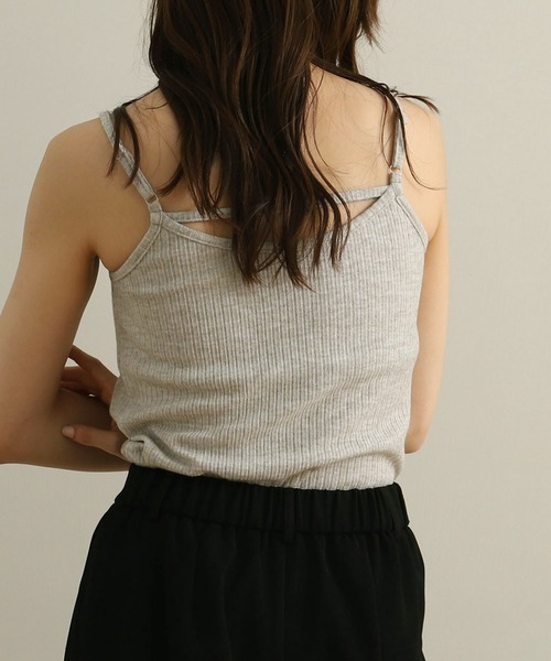 NOAHL（ノアル）の「【NOAHL】カップ付きナチュラルキャミソール（キャミソール・レディース・アイボリー/グレー/ベージュ/モカ/ブラック・S/M/L）」の3枚目の写真