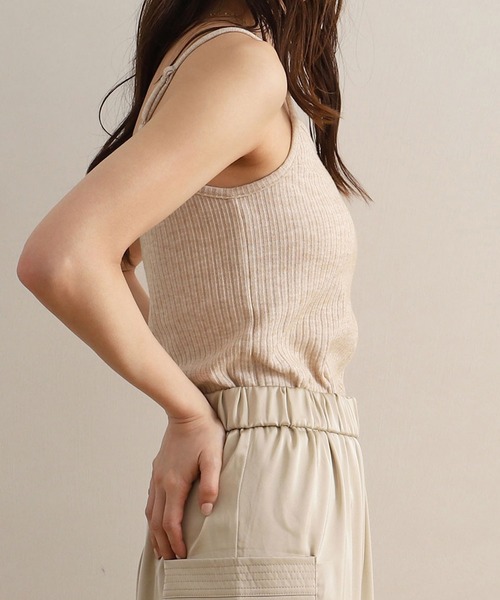 NOAHL（ノアル）の「【NOAHL】カップ付きナチュラルキャミソール（キャミソール・レディース・アイボリー/グレー/ベージュ/モカ/ブラック・S/M/L）」の6枚目の写真