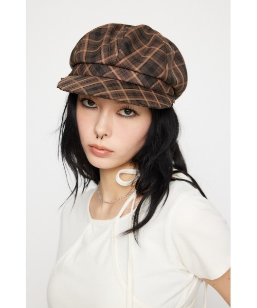 LAGUA GEM(ラグアジェム)の「CHECK キャスケット(キャスケット・レディース・ネイビー/ブラウン・FREE)」の8枚目の写真