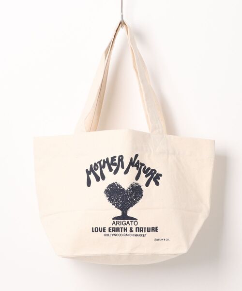 HOLLYWOOD RANCH MARKET(ハリウッドランチマーケット)の「MOTHER NATURE トートバッグ S(トートバッグ・メンズ・ネイビー・ONE SIZE)」の1枚目の写真