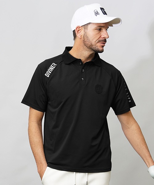 DIVINER GOLF】 袖プリントラグランポロシャツ メンズ ゴルフウェア 襟