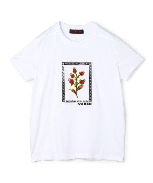 caban（キャバン）の「スビンコットン ビンテージフラワーエンブロイダリーTシャツ（Tシャツ/カットソー・レディース・ブラック系その他/ホワイト系その他・FREE）」の2枚目の写真