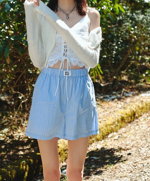 PUBLUX（パブリュクス）の「MARY QUANT × PUBLUX/マリークワント ロゴネーム付き イージーショートパンツ　限定展開（その他パンツ・レディース・ネイビー/ブルー/ブラック・ﾌﾘ-）」の5枚目の写真